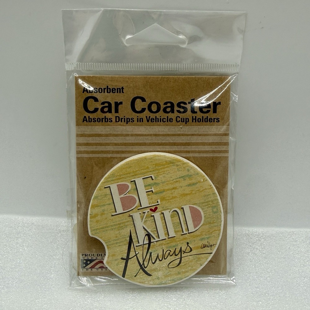 CounterArt Be Kind Always Absorbent Stoneware Car Coaster‎ Made in USA